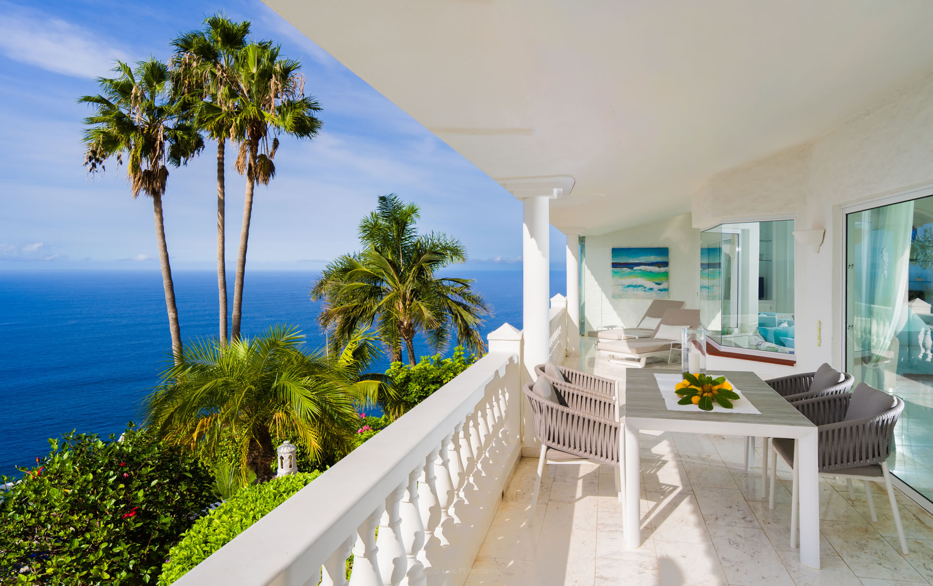 Jardin de la Paz Villa Gabriela Terrasse mit Meerblick auf Teneriffa